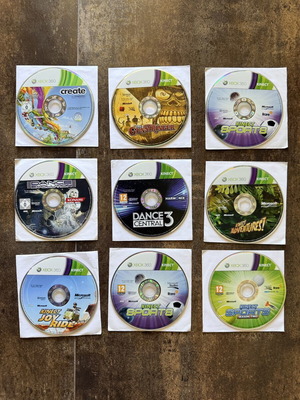 Xbox 360 Kinect games pack of 9 used discs only