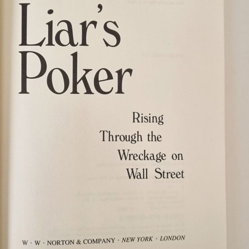 Liar's Poker book by Michael Lewis like new