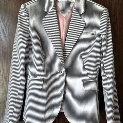 Tommy Hilfiger Striped Jacket Size S Like New Blue and White Spring