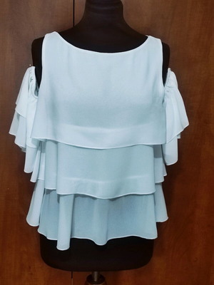 Lynne Αέρινο Top με Βολάν και Ανοιχτούς Ώμους σαν καινούργιο, άσπρο