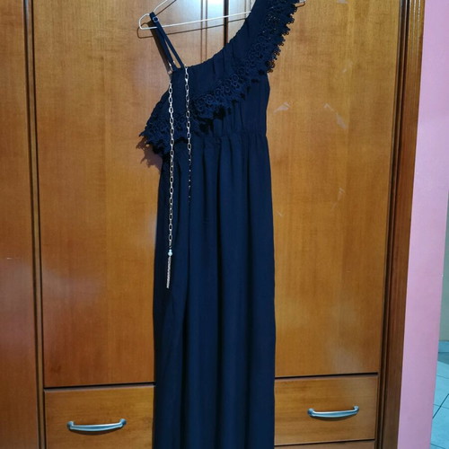 Black dress with gold belt pin-up like new, one size