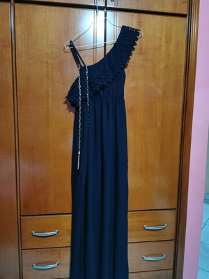 Μαύρο φόρεμα με χρυσό ζωνάκι pin-up σαν καινούργιο, one size