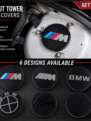 BMW καπάκια θόλων ανάρτησης σετ 2 τεμαχίων, carbon fiber look