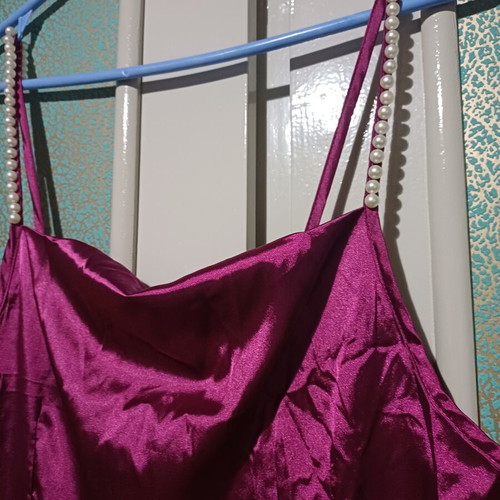 Maxi dress like new with pearl straps, pink