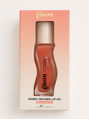 Gisou Honey Infused Lip Oil Bee-llini Peach 8ml new