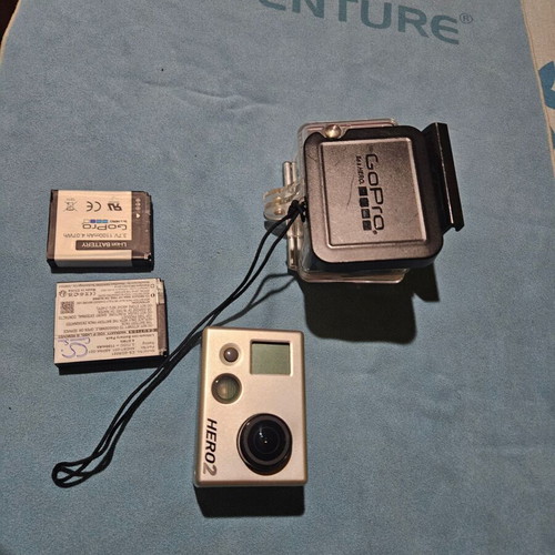 Go Pro Hero 2 used with waterproof housing and accessories