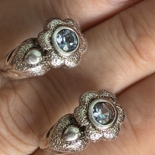 Silver earrings with topaz, handmade, like new