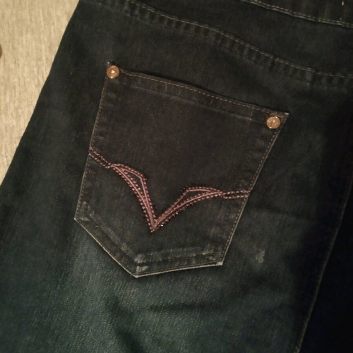 Denim skirt used, size 48 Italian