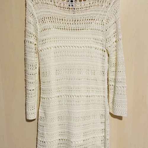H&M Crochet Dress white, like new, midi, cotton