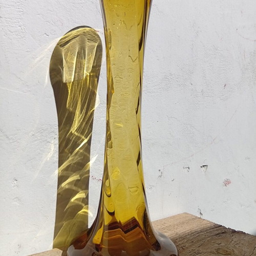 Murano amber twisted vase 28 cm
