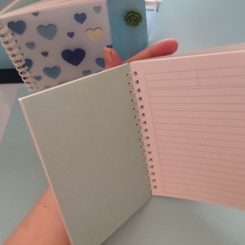 Freedom Hearts Spiral Notebook new, blue cover, 3 subjects 96 sheets