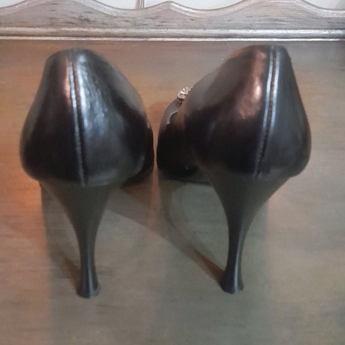 Dodici Peep Toe shoes used, genuine leather, size 36, black