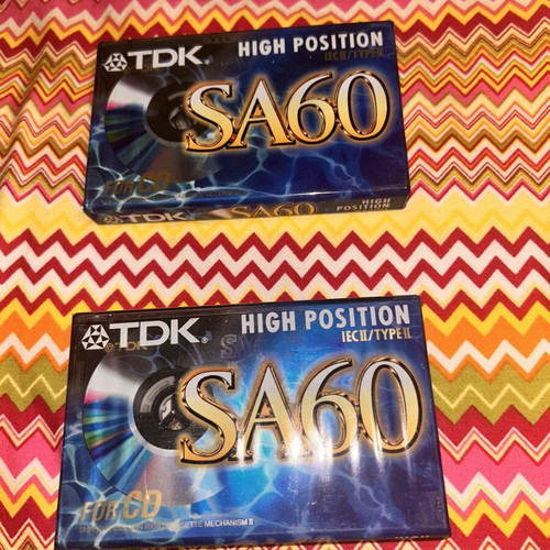 TDK SA 60 cassette tapes, new, pack of 2, Type II High Position