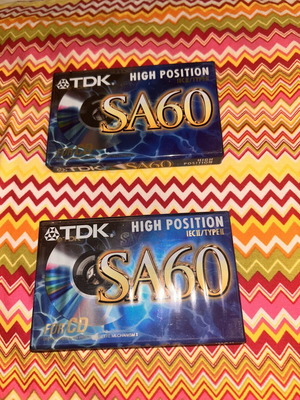 TDK SA 60 cassette tapes, new, pack of 2, Type II High Position
