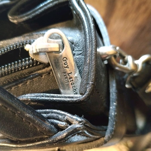 Vintage authentic leather bag Guy Laroche Paris used, black