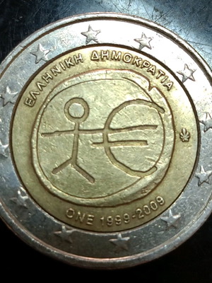 Collectible 2 euro coin Greece new, Anthropaki 2009