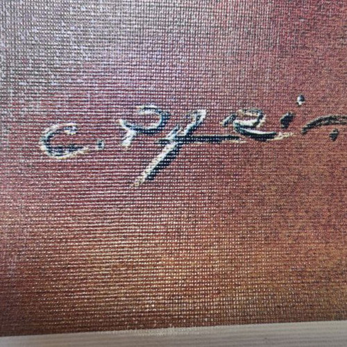 Vintage painting "Katie" by Carlo Parisi, used, large size