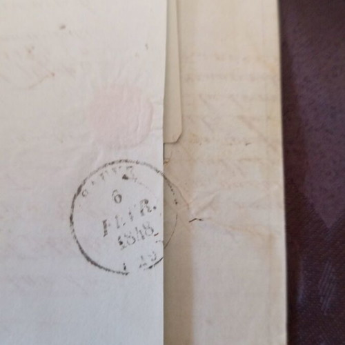 French letter from 1848 used with two stamps, financial correspondence