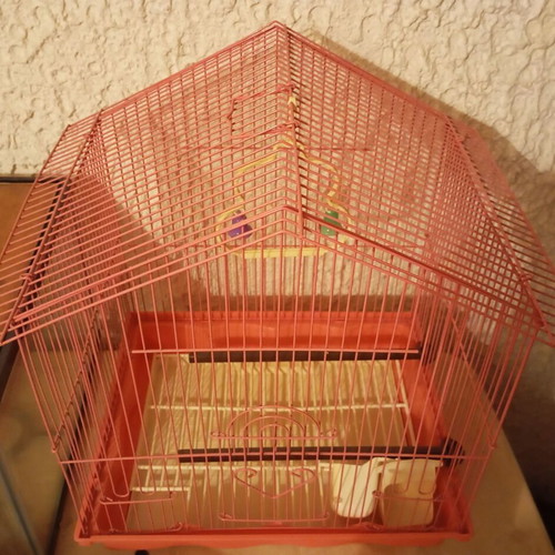 Birdcage with accessories, new, 33x23x43 cm