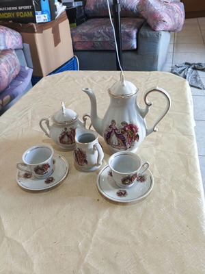 Fena Porzellan vintage coffee tea set, German porcelain 1950s-60s