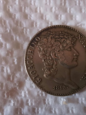 5 Lire Gioacchino Napoleone 1813 coin replica like new