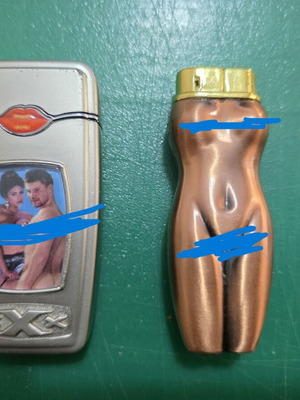 Set of 2 metal XXX lighters