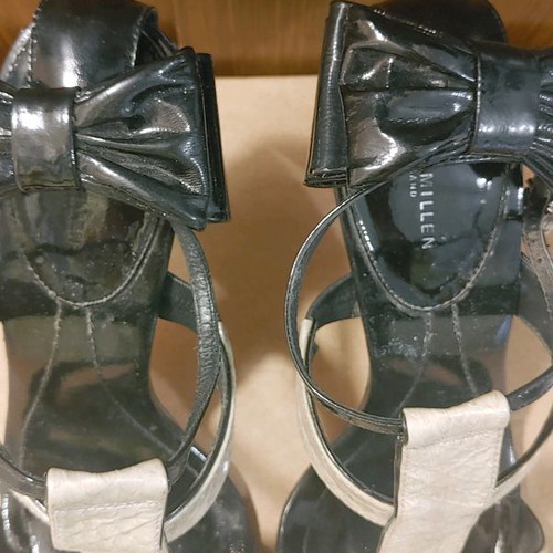 Karen Millen sandals used size 40 beige-black with bow heel
