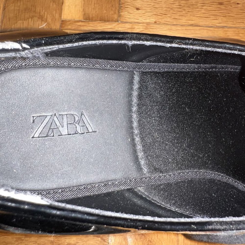 Zara black patent leather men's dress shoes size 44