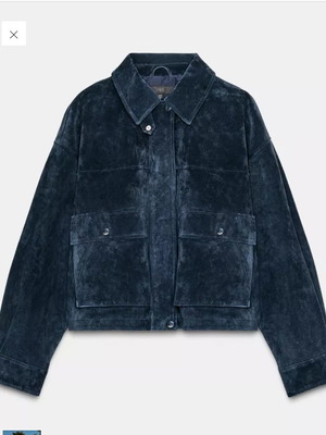 Suede jacket Zara blue like new