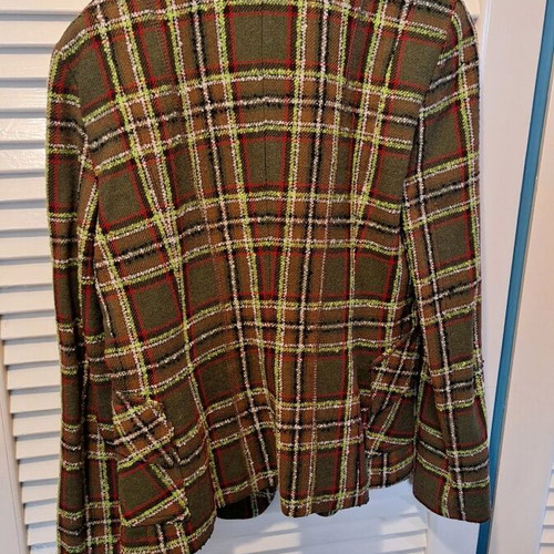 Stefanel brown jacket with green check used