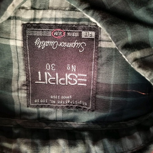 Esprit men's checkered shirt size M like new gray-green