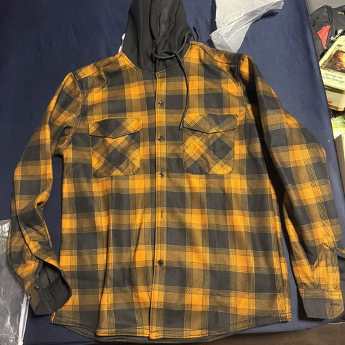 Shirt jacket new, orange and black, size S