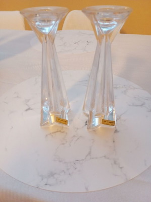 Inn Crystal Sirius pair of crystal candlesticks from Austria