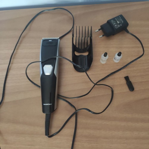 Silvercrest hair and beard clipper black/silver with accessories