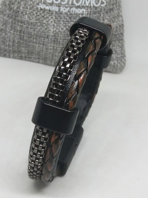 Chrysostomos Jewels Handmade Men's Leather Bracelet New