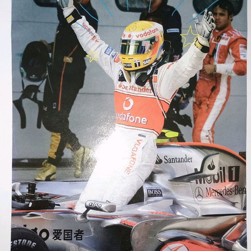 Lewis Hamilton Mini Poster like new, F1, 23x18 cm