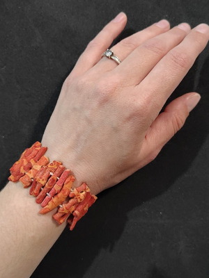 Bone bracelet summer style like anemone new orange