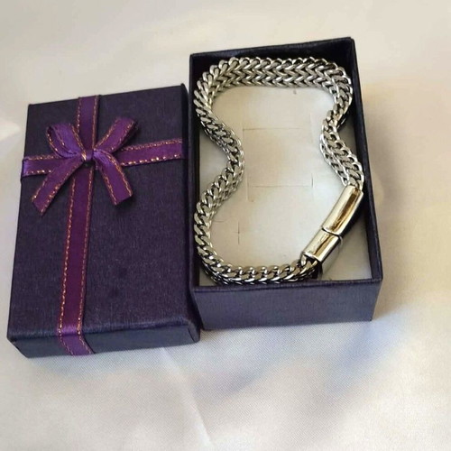Men's wide 9mm dense weave bracelet made of stainless steel new