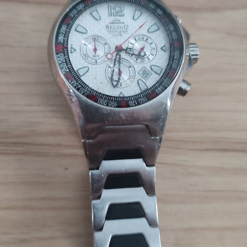 Regolo men's chronograph watch with free silicone strap watch