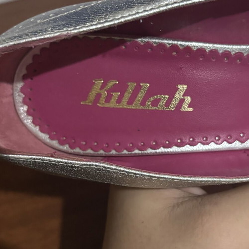 Killah Silver Peep-Toe Pumps with Bow used, size 38