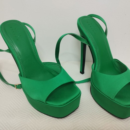 Asos satin platform sandals size 37 like new, green
