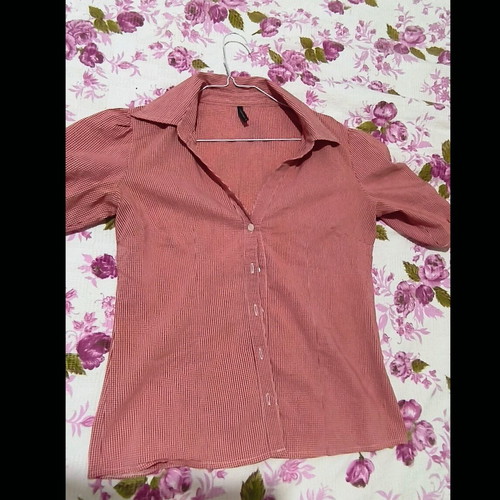 Naf Naf women's summer shirt like new, size L 40, white and red