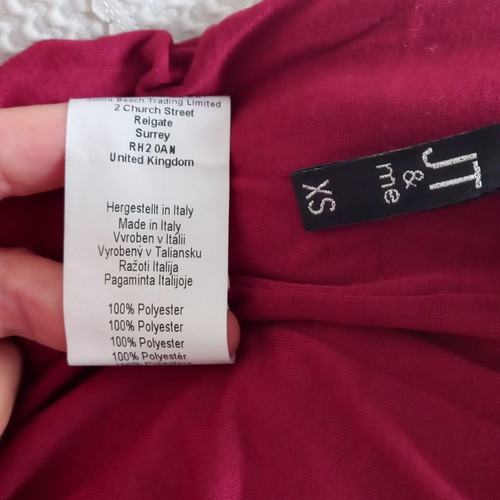 Embroidered blouse XS balloon fit with silver beads red wine color