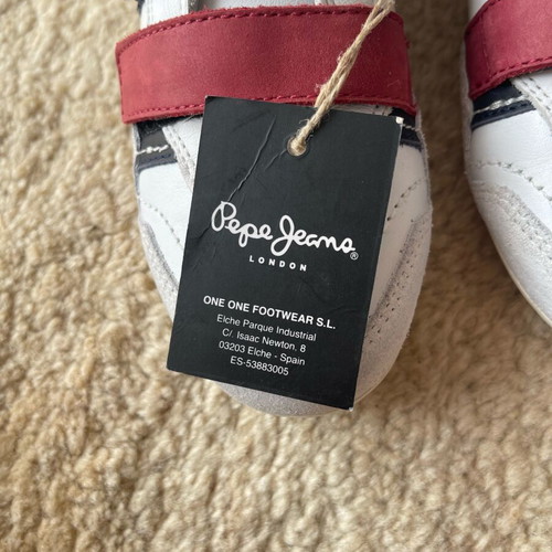 Pepe Jeans Kids' Sneakers Size 33 New White with Red and Blue Details
