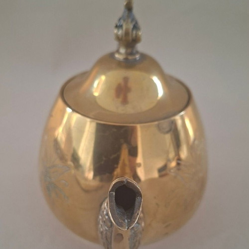 Vintage silver-plated teapot with lid