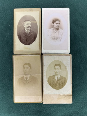 Αντίκες φωτογραφίες CDV και Cabinet Card μεταχειρισμένες, σετ 4, 1880–1910