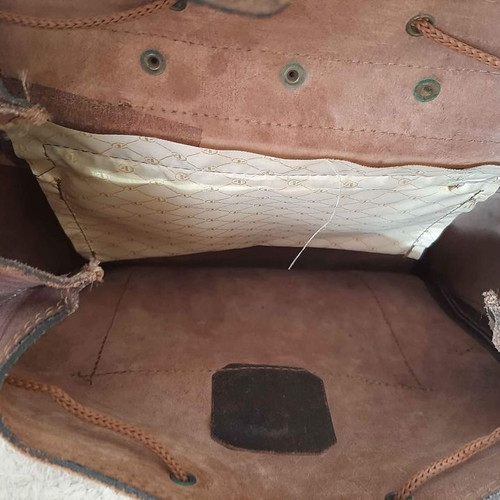 Leather backpack handmade like new, brown