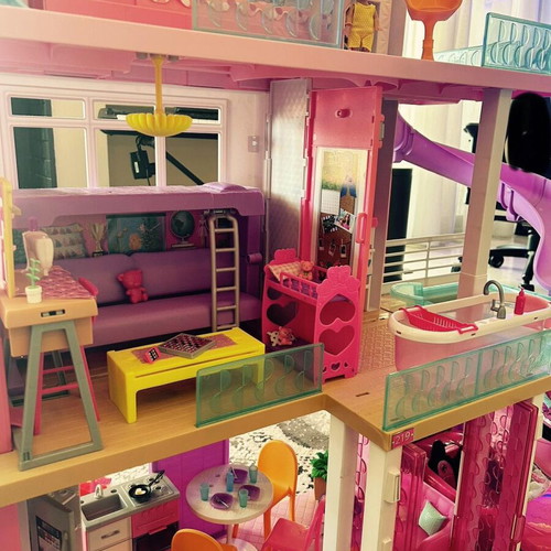 Barbie three-story house like new with furniture and accessories
