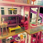 Barbie three-story house like new with furniture and accessories