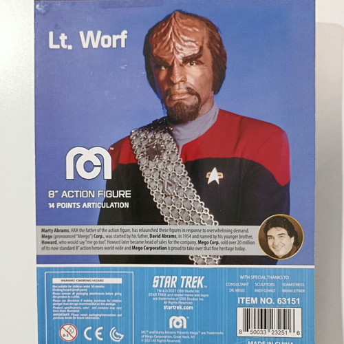 MEGO CORPORATION Star Trek: Deep Space Nine Lt. Worf 8-inch action figure
